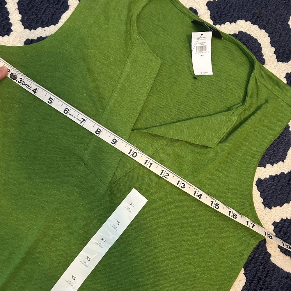 Banana Republic Green Sleeveless Top- linen/poly blend NWT - Picture 5 of 5